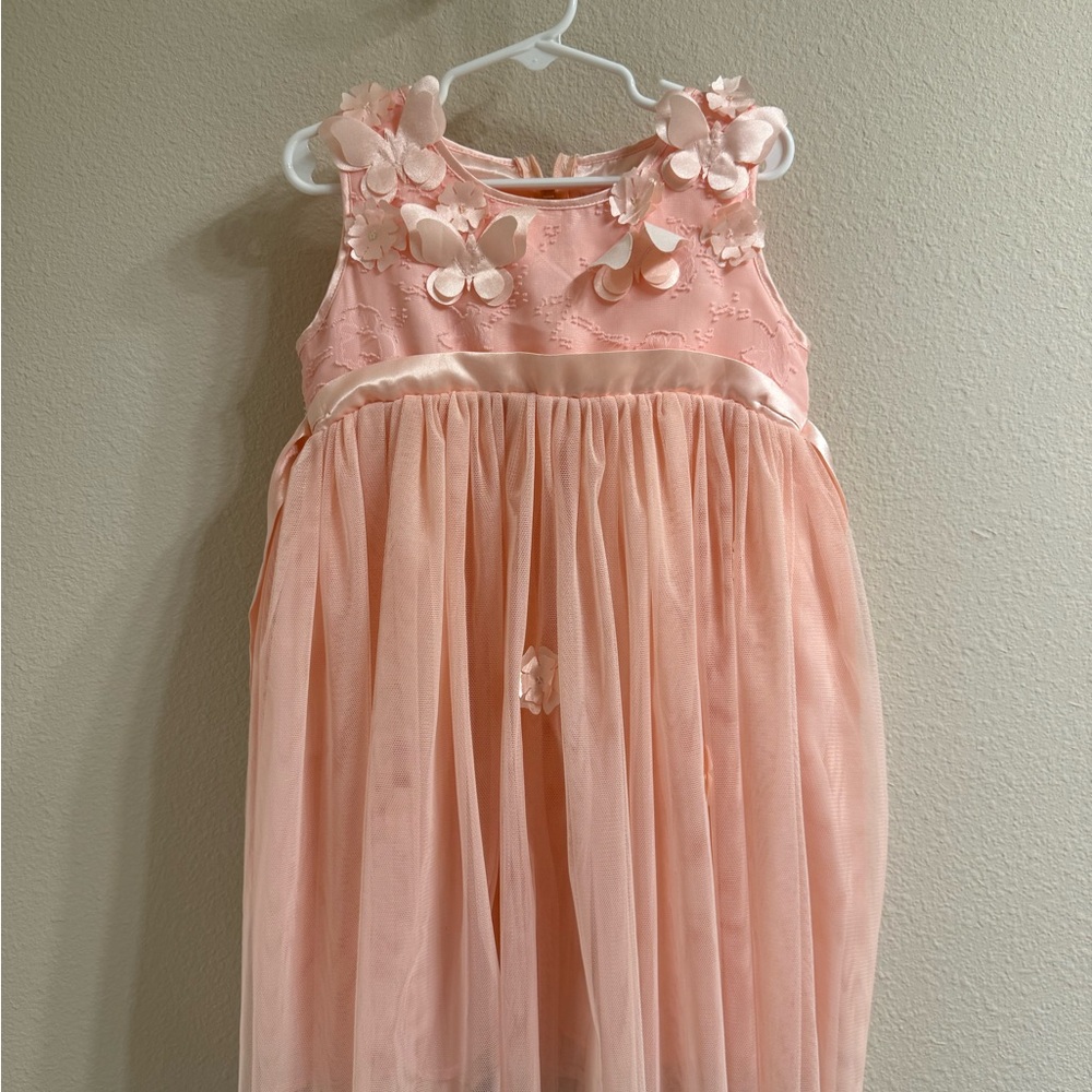 Popatu Pink Floral Kids Formal Dress